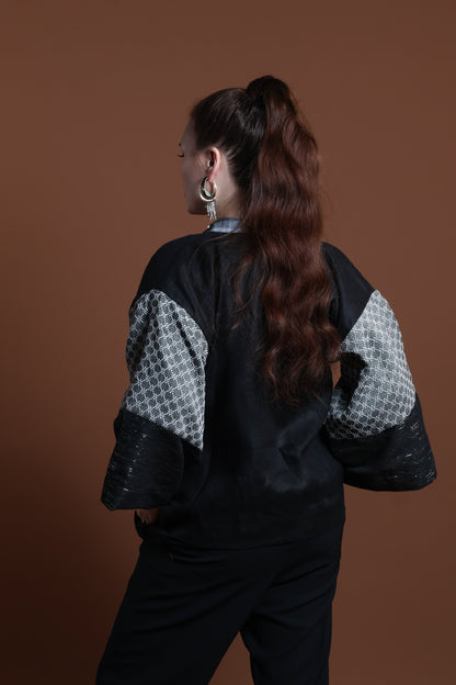 GABING MAPAYAPA BLACK LINEN WITH KUNDIMAN WEAVE