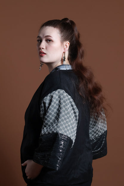 GABING MAPAYAPA BLACK LINEN WITH KUNDIMAN WEAVE