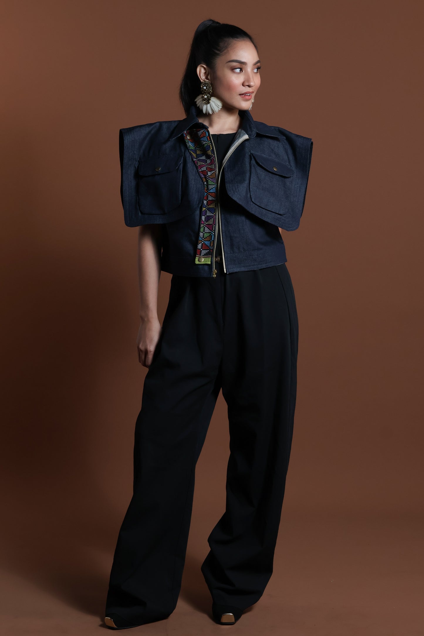 LAGING HANDA SQUARE JACKET DENIM IN KALINGA CORDILLERA EMBROIDERY