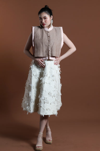 PINAGPALA BIB COFFEE BROWN KUNDIMAN WEAVE