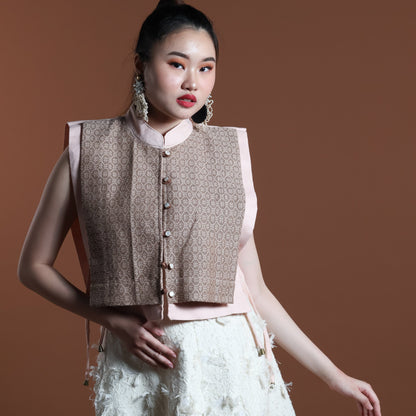 PINAGPALA BIB COFFEE BROWN KUNDIMAN WEAVE