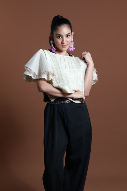 BONGGANG SLEEVES BIB IN EARTH WITH SUKSUK BARONG