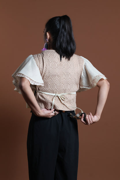 BONGGANG SLEEVES BIB IN EARTH WITH SUKSUK BARONG