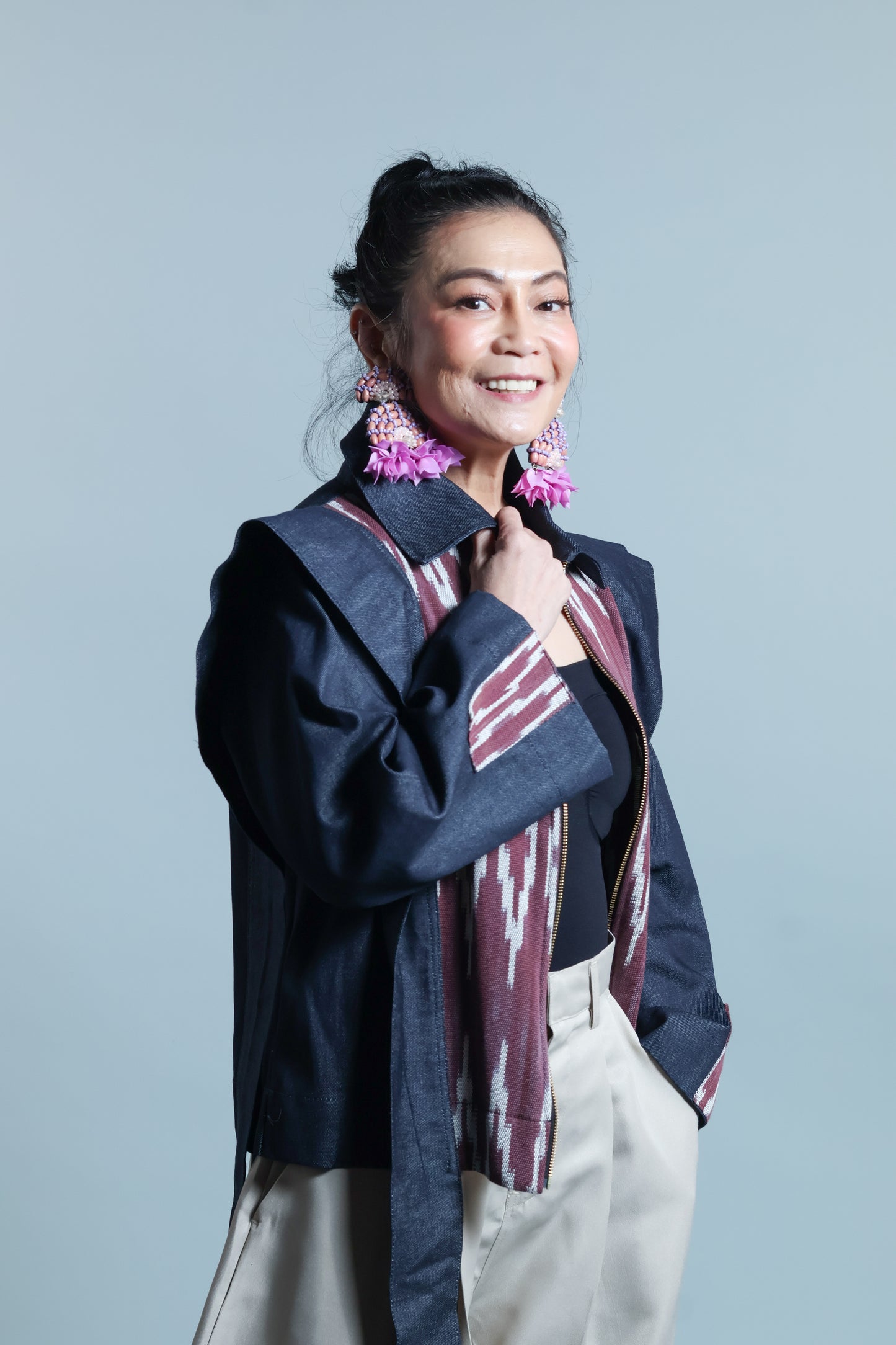 JUMPER JACKET IN PURPLE TNALAK WEAVE OF THE NORTH