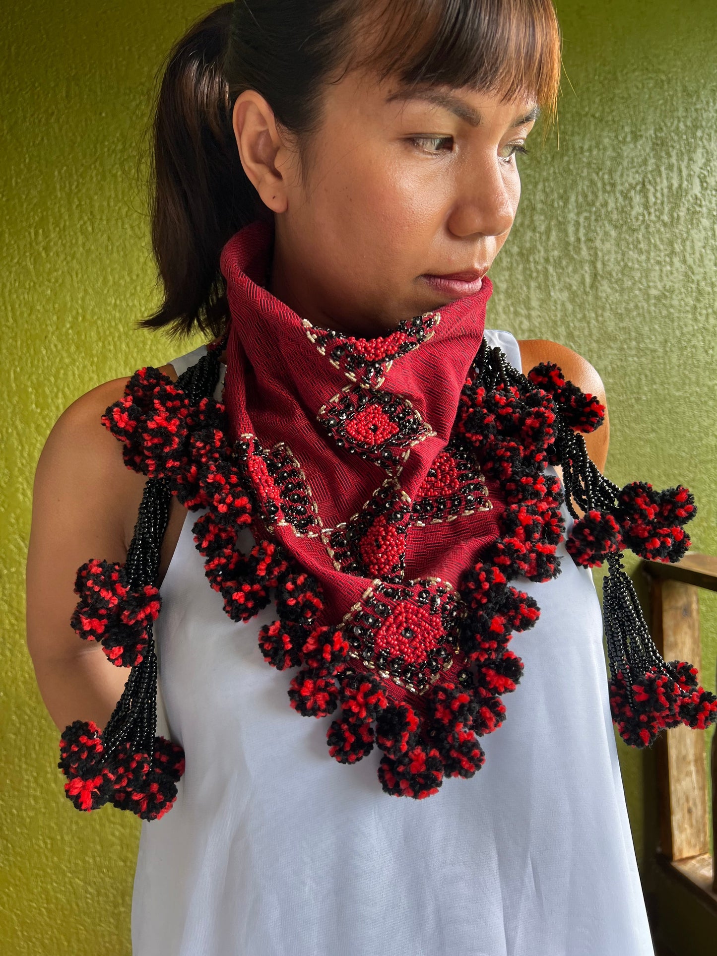 Tangkulo Scarf of Bagobo in Digos in Red
