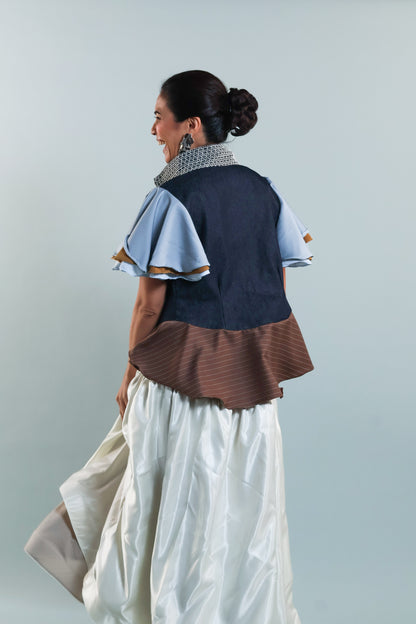 SHALAH DENIM JACKET WITH CALLADO COLLAR