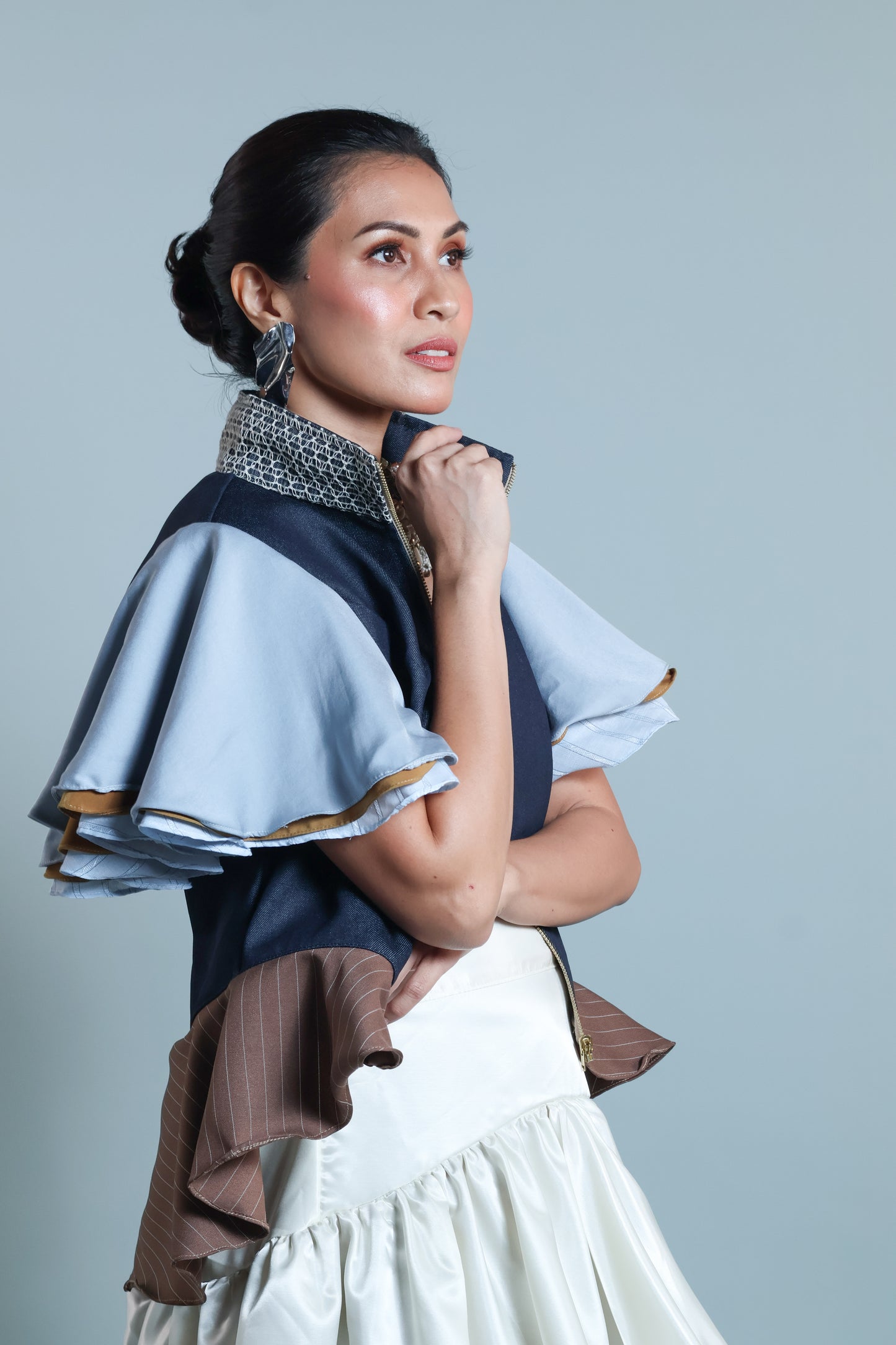 SHALAH DENIM JACKET WITH CALLADO COLLAR