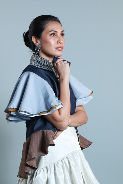 SHALAH DENIM JACKET WITH CALLADO COLLAR