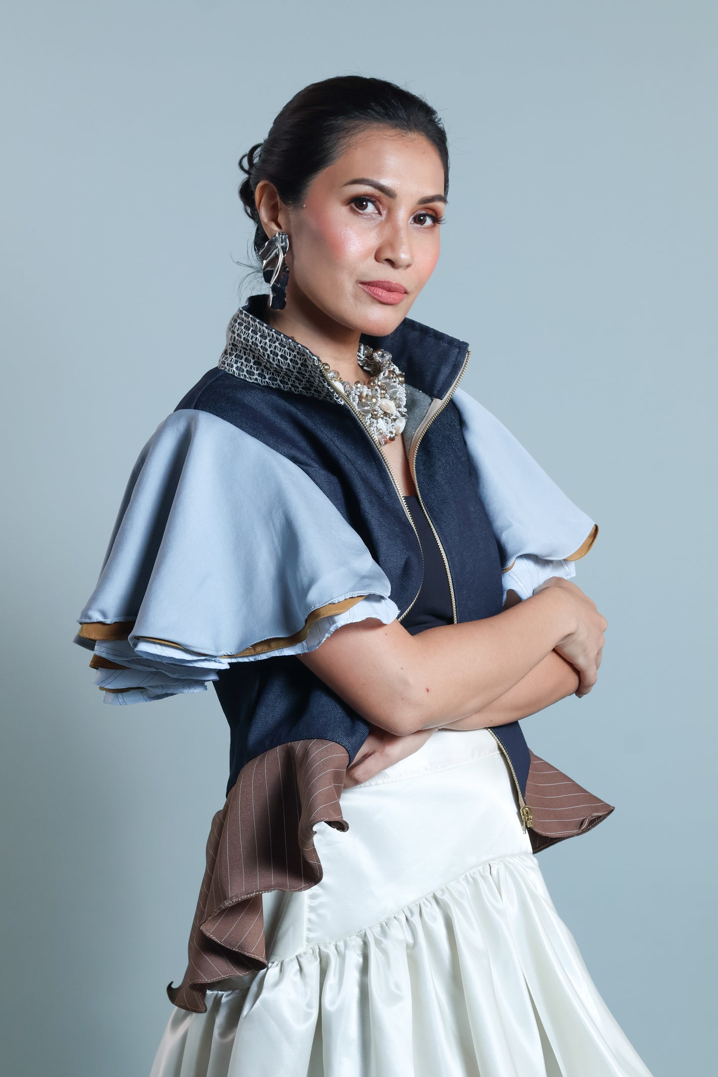 SHALAH DENIM JACKET WITH CALLADO COLLAR