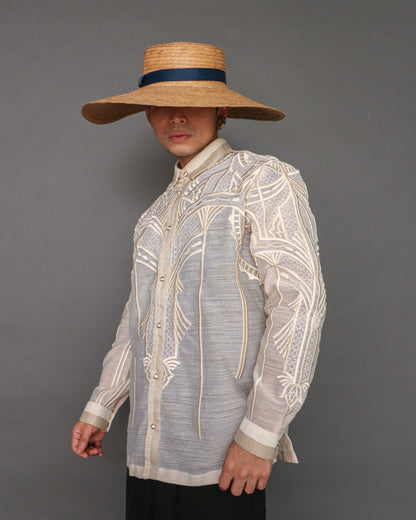 Balikatan Premium Pina Barong for Men in Geometric Pattern by Berches