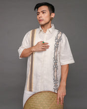 Load image into Gallery viewer, Maalaga Linen Polo in Nesif Embroidery by Tboli Tribe