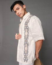 Load image into Gallery viewer, Maalaga Linen Polo in Nesif Embroidery by Tboli Tribe