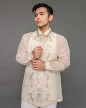 Load image into Gallery viewer, Gwapo! Premium Pina Barong for Men in Geometric Pattern by Berches