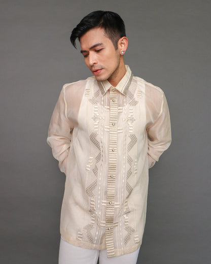 Gwapo! Premium Pina Barong for Men in Geometric Pattern by Berches