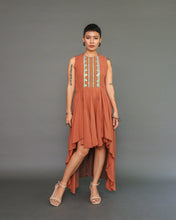 Load image into Gallery viewer, Ala-ala Rustic Earth Flowy Uneven Linen Dress
