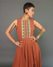 Load image into Gallery viewer, Ala-Ala Flowy Uneven Linen Dress in Rustic Earth