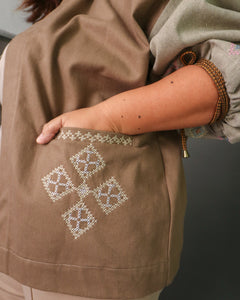 Todo Biday Earth Tone Oversized Denim Jacket