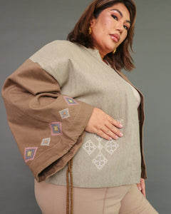 Todo Biday Earth Tone Oversized Denim Jacket