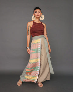 Rampa Wrap Wide Pants in Rare Inaul Weave