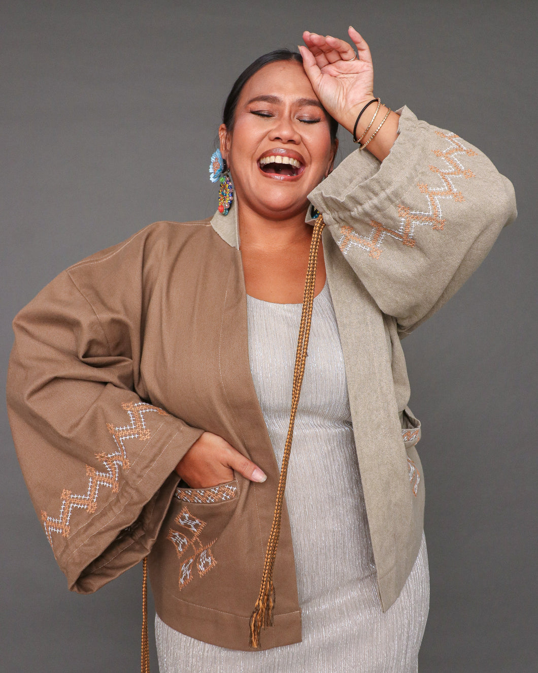 Todo Biday Earth Tone Oversized Denim Jacket