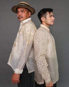 Maginoo Premium Pina Barong for Men in Geometric Pattern by Berches