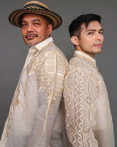 Matipuno Premium Pina Barong for Men in Geometric Pattern by Berches