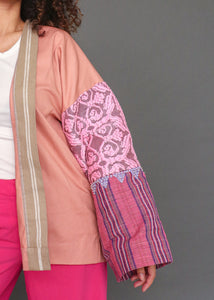 Pink Gabing Mapayapa Kimono Poncho in Inabel