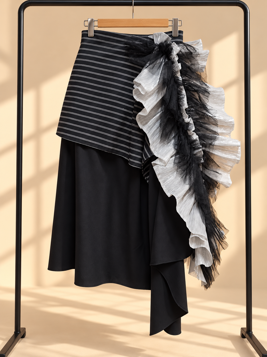 MALANDI WRAP SKIRT IN BLACK WITH KANTARINES