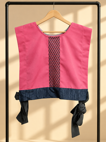 NINJA SA BILIS TOP IN MAROON  WITH PATADYONG AND BEADWORKS