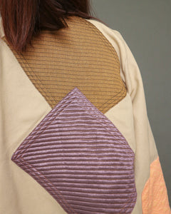 Kabogera Statement Jacket In Soft Twill with Peach Yakan