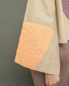 Kabogera Statement Jacket In Soft Twill with Peach Yakan
