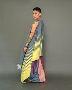 Lipad Long Poncho in 100% Abstract Negros Weave