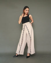 Load image into Gallery viewer, Maayos Kausap Non-Crumple Flair Pants with Hand Embroidery