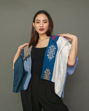 Load image into Gallery viewer, Bahaghari Sa Ulap Heritage Poncho in Stripes Linen and Inaul Weave