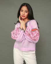 Load image into Gallery viewer, Himig Lilac Linen Top in Inabel Weave