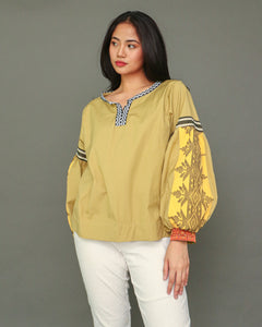 Himig  Top in Yellow Inaul Weave