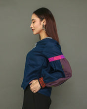 Load image into Gallery viewer, Himig  Deep Blue Linen Top in Rare Negros Weave