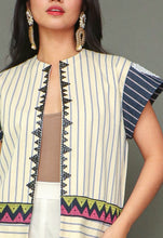 Load image into Gallery viewer, Magandang Dilag Stripes Kimono with Hand Embroidery and Pisyabit of Marawi