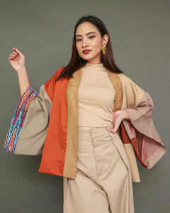Aruga Samurai Kimono Poncho in Hand-dyed Cotton of Mindoro