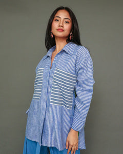 Side Surprise  Stripes Linen Polo