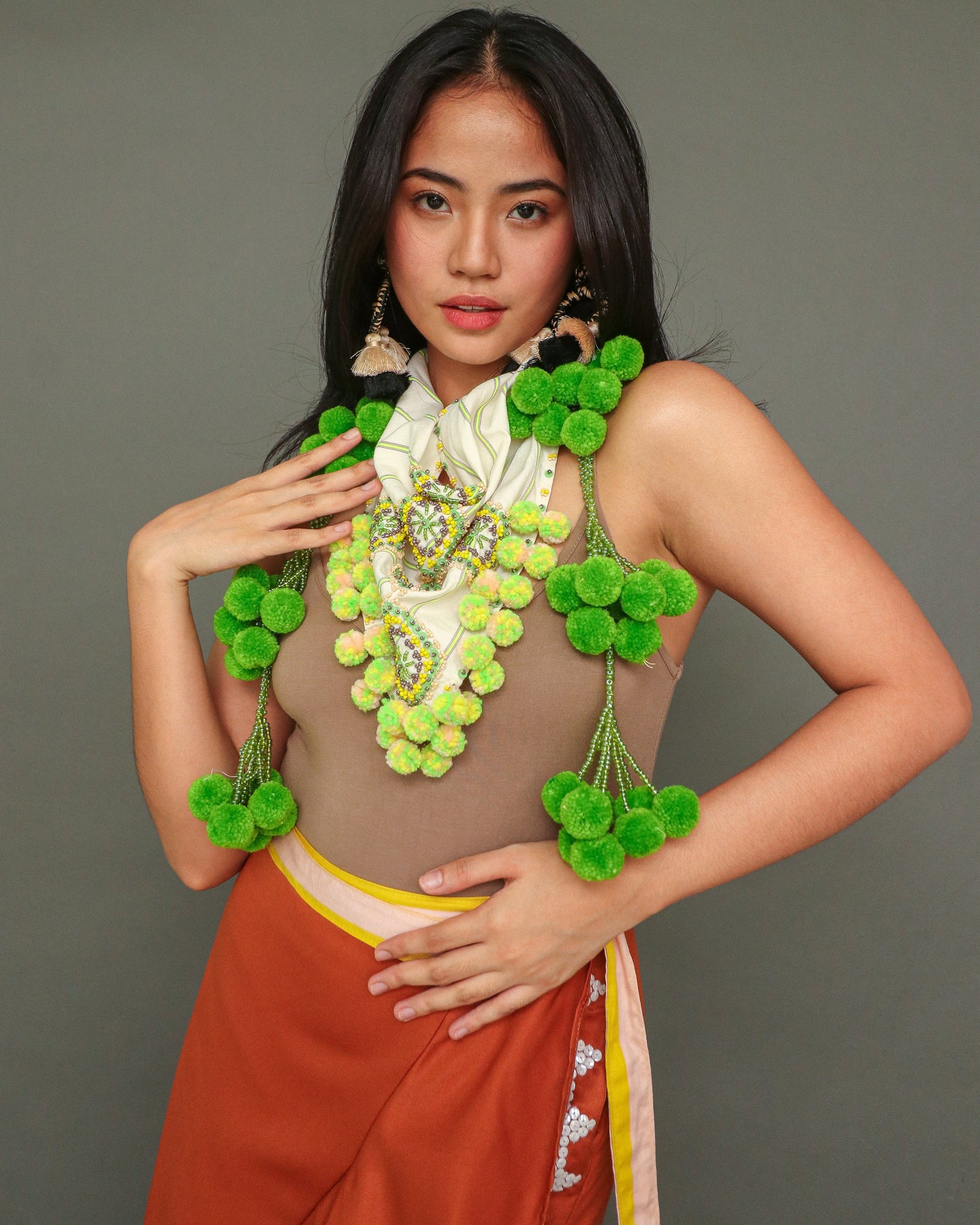 Tangkulo Scarf of Bagobo in Digos in Lime Green