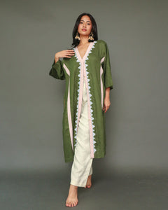 Hayahay Linen Button Down Cover-Up with Tboli Embroidery and Deep Pockets