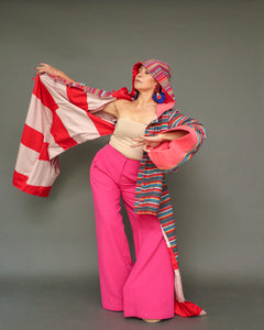 Harinawa Bespoke Backless  with Hoodie Long Trench Coat