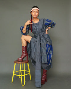Tsada Button Down Dress in Contemporary Negros Weave