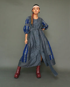 Tsada Button Down Dress in Contemporary Negros Weave