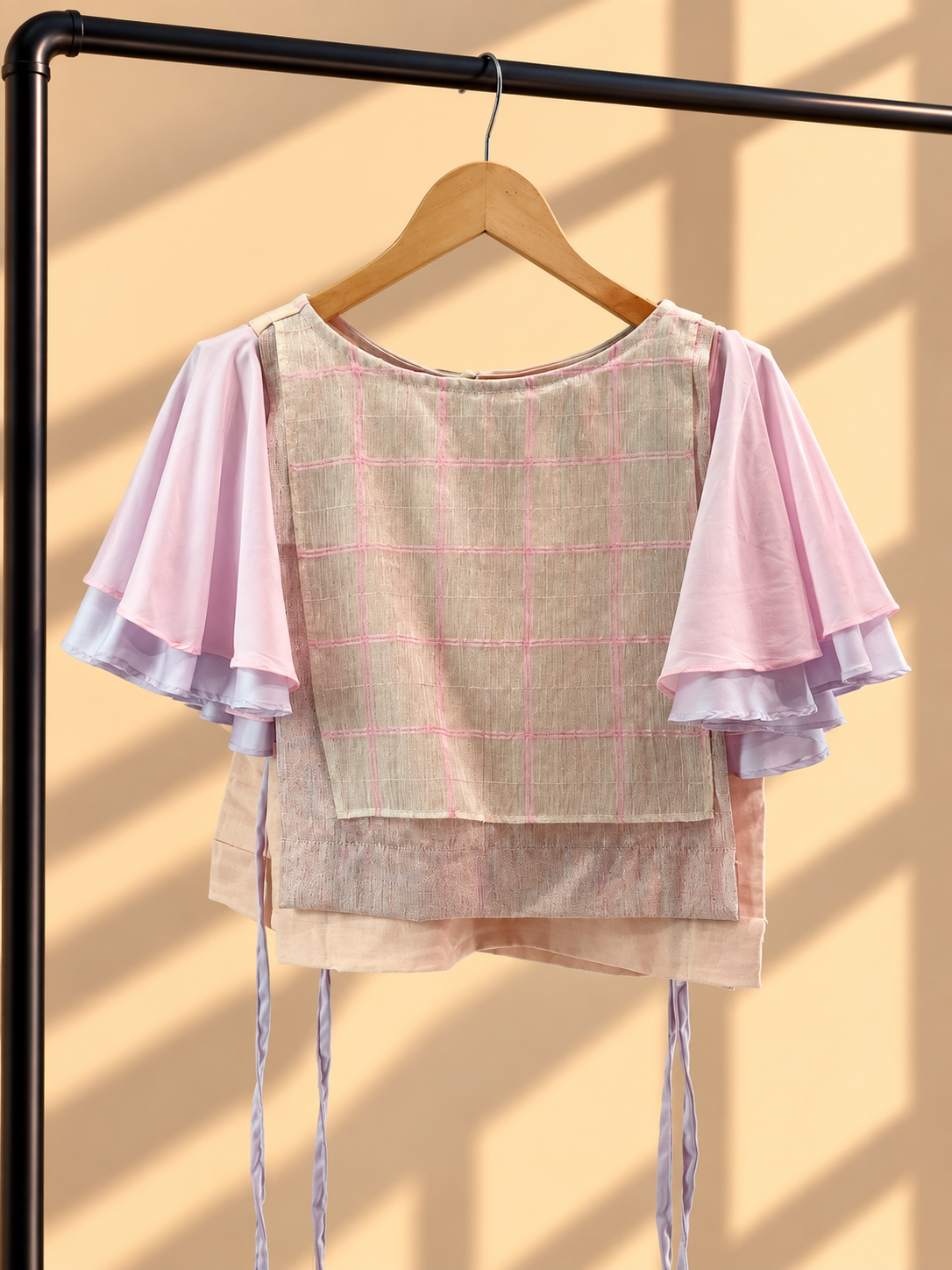 MARIPOSA BIB IN PINK WITH MALANDI SLEEVES AND SUKSUK PINK BARONG