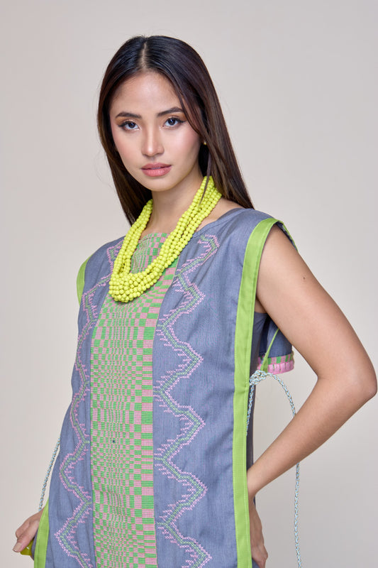 Bakasyon Long Bib Resort Wear with Tboli Nesif Embroidery