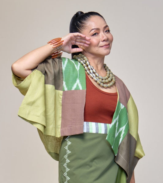 Kalikasan Heritage Poncho in Cotton Tnalak of Cotabato
