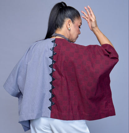 Dugong Bughaw Poncho in Deep Purple Inaul of Maguindanao