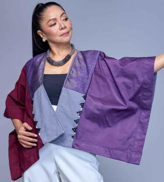 Dugong Bughaw Poncho in Deep Purple Inaul of Maguindanao